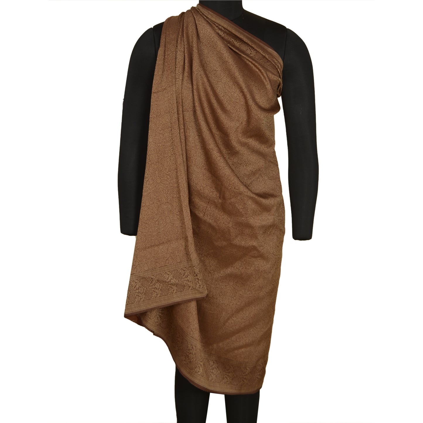 Sanskriti Vintage Brune Tunge Sarier 100% Ren Silke Vævet Tanchoi Sari Bæredygtigt Stof