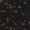Sanskriti Vintage Black Bollywood Sarees Pure Georgette Hand Beaded Sari Sustainable Fabric