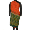 Sanskriti Vintage Green/Orange Indian Sarees Pure Silk Woven Premium Sari Sustainable Fabric