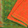 Sanskriti Vintage Green/Orange Indian Sarees Pure Silk Woven Premium Sari Sustainable Fabric