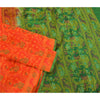 Sanskriti Vintage Green/Orange Indian Sarees Pure Silk Woven Premium Sari Sustainable Fabric