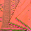 Санскритские винтажные персиковые сари 100% чистый шелк тканый премиальный сари ремесло устойчивая ткань