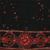 Sanskriti Vintage Bollywood Sarees Pure Georgette Black Hand Beaded Sari Sustainable Fabric