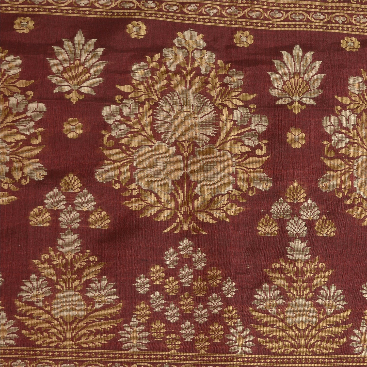 Sanskriti Vintage Dybgrønne Sarier Ren Silke Vævet Premium Sari Håndværk Bæredygtigt Stoff