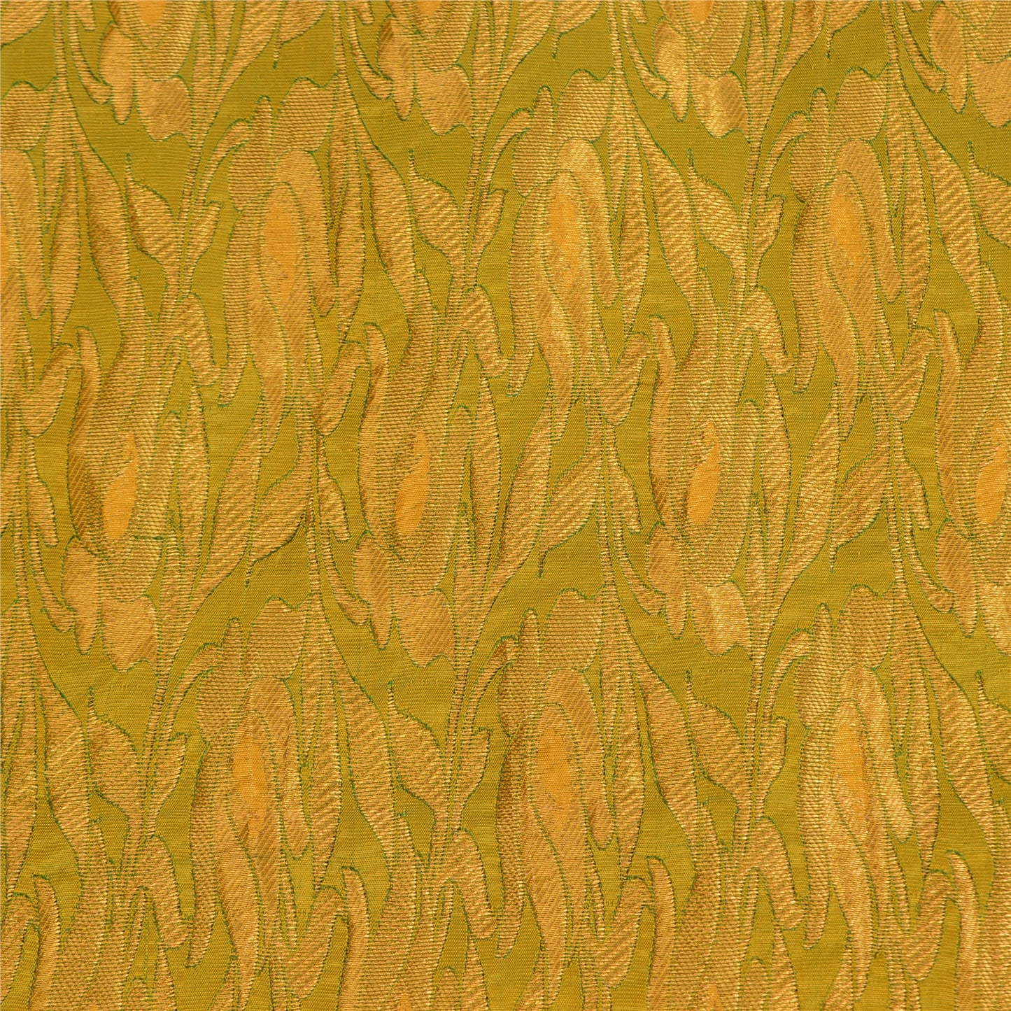 Sanskriti Vintage Green Sarees Pure Silk Woven Brocade/Banarasi Sari Sustainable Fabric