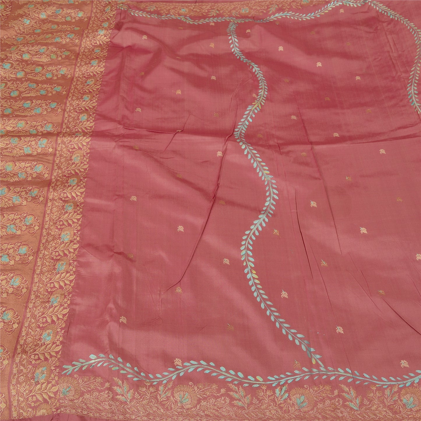 Sanskriti Vintage Red Wedding Sarees 100% Pure Silk Woven Special Sari Sustainable Fabric