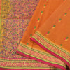 Sanskriti Vintage Saffron/Pink Sarees Pure Silk Woven Premium Sari 5 Yard Sustainable Fabric