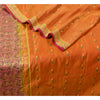 Sanskriti Vintage Saffron/Pink Sarees Pure Silk Woven Premium Sari 5 Yard Sustainable Fabric