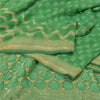 Sanskriti Vintage Green Indian Sarees Pure Silk Woven Premium Sari Sustainable Fabric