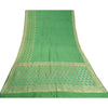 Sanskriti Vintage Green Indian Sarees Pure Silk Woven Premium Sari Sustainable Fabric