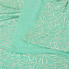 Sanskriti Vintage Sea Green Sarees Pure Georgette Handmade Mukeish Sari Sustainable Fabric