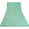 Sanskriti Vintage Sea Green Sarees Pure Georgette Handmade Mukeish Sari Sustainable Fabric