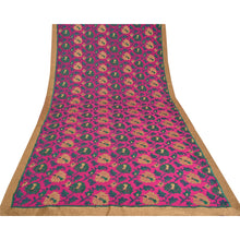 Load image into Gallery viewer, Sanskriti Vintage Magenta Sarees Pure Georgette Silk Hand Beaded Sari Fabric
