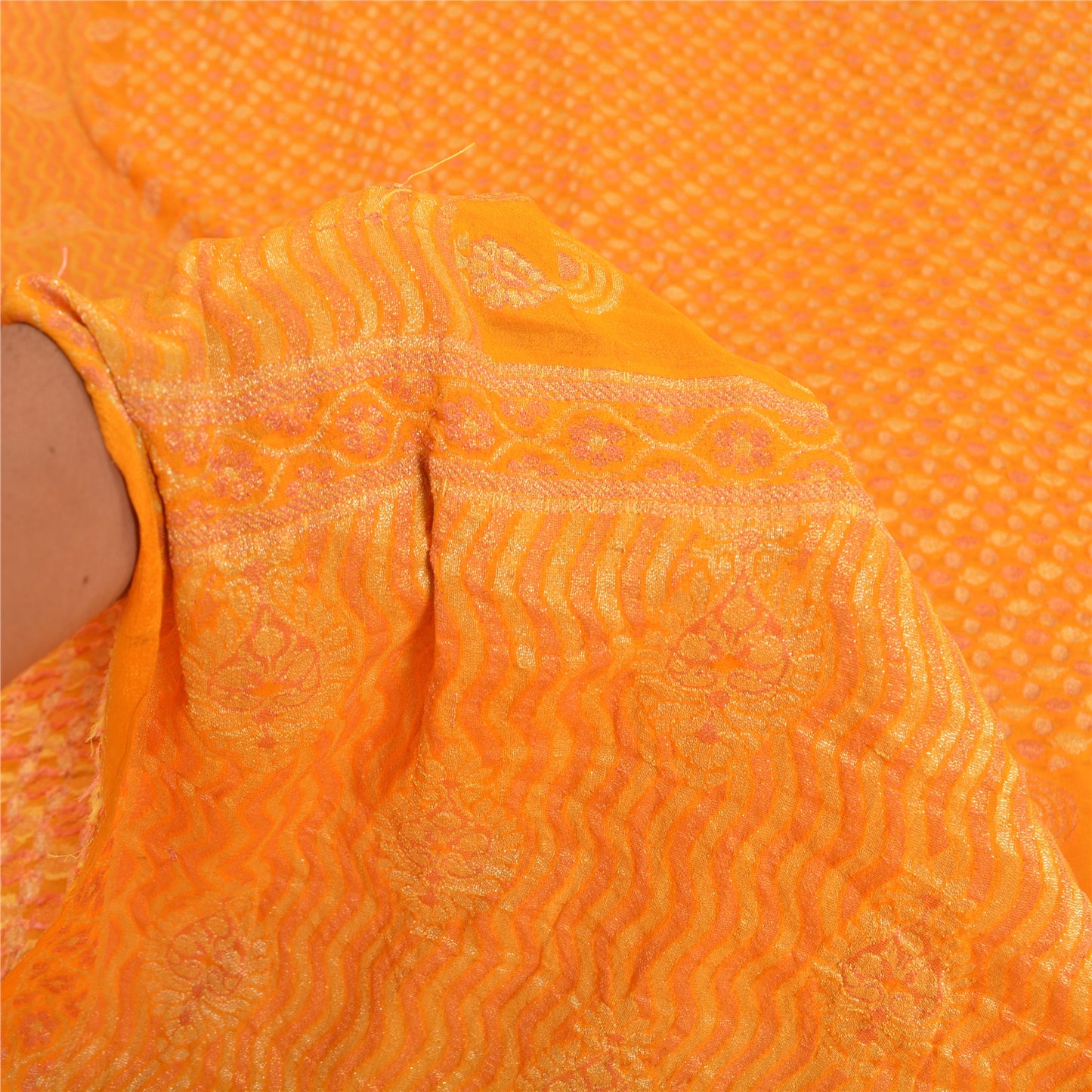 Sanskriti Vintage Yellow Indian Sarees Pure Silk Woven Premium Sari Sustainable Fabric