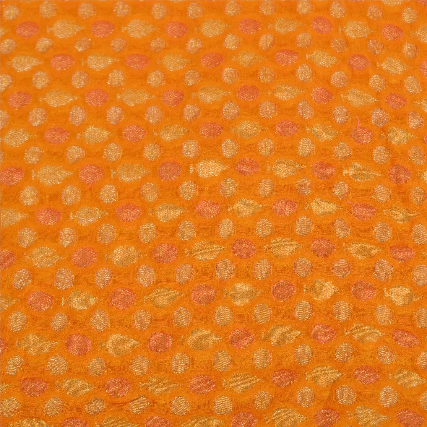 Sanskriti Vintage Yellow Indian Sarees Pure Silk Woven Premium Sari Sustainable Fabric