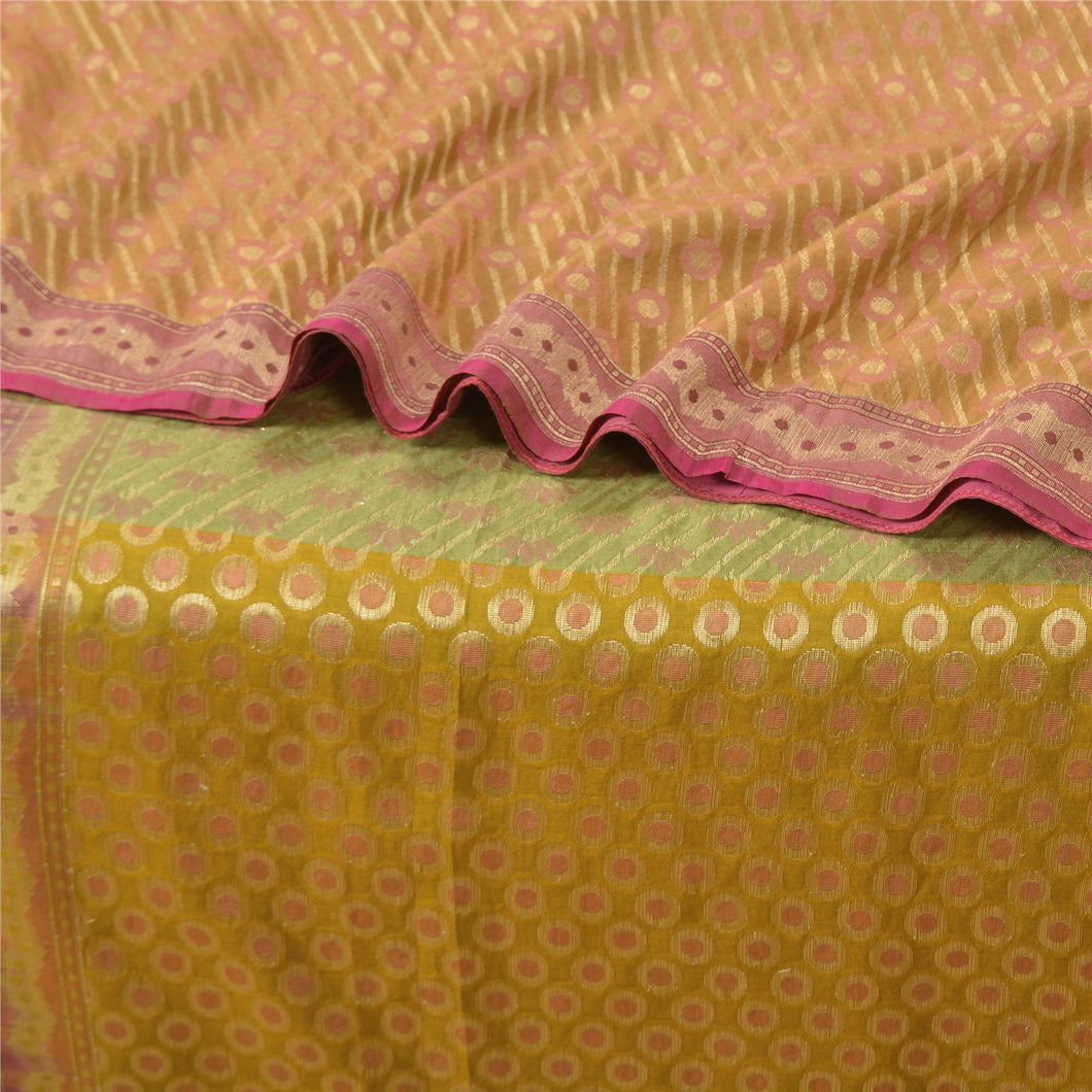 Sanskriti Vintage Sarees Pure Silk Woven Brocade/Banarasi Special Sari Fabric