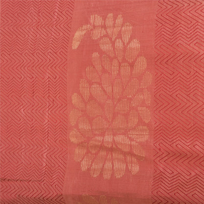 Sanskriti Vintage Orange/Pink Sarees Ren Silke Vævet Banarasi Zari Sari Bæredygtigt stof