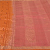 Sanskriti Vintage Orange/Pink Sarees Ren Silke Vævet Banarasi Zari Sari Bæredygtigt stof