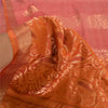 Sanskriti Vintage Orange/Pink Sarees Ren Silke Vævet Banarasi Zari Sari Bæredygtigt stof