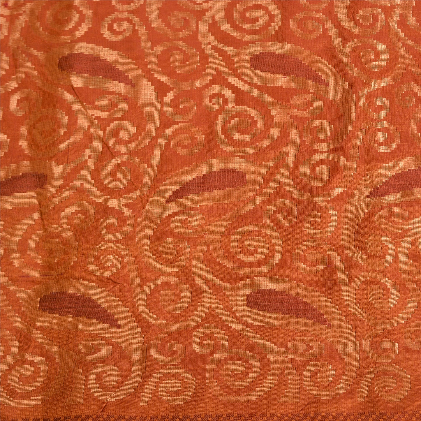 Sanskriti Vintage Orange/Pink Sarees Ren Silke Vævet Banarasi Zari Sari Bæredygtigt stof