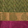 Sanskriti Vintage Green Sarees Pure Silk Woven Brocade/Banarasi Sari Sustainable Fabric