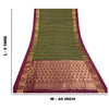 Sanskriti Vintage Green Sarees Pure Silk Woven Brocade/Banarasi Sari Sustainable Fabric