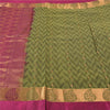 Sanskriti Vintage Green Sarees Pure Silk Woven Brocade/Banarasi Sari Sustainable Fabric