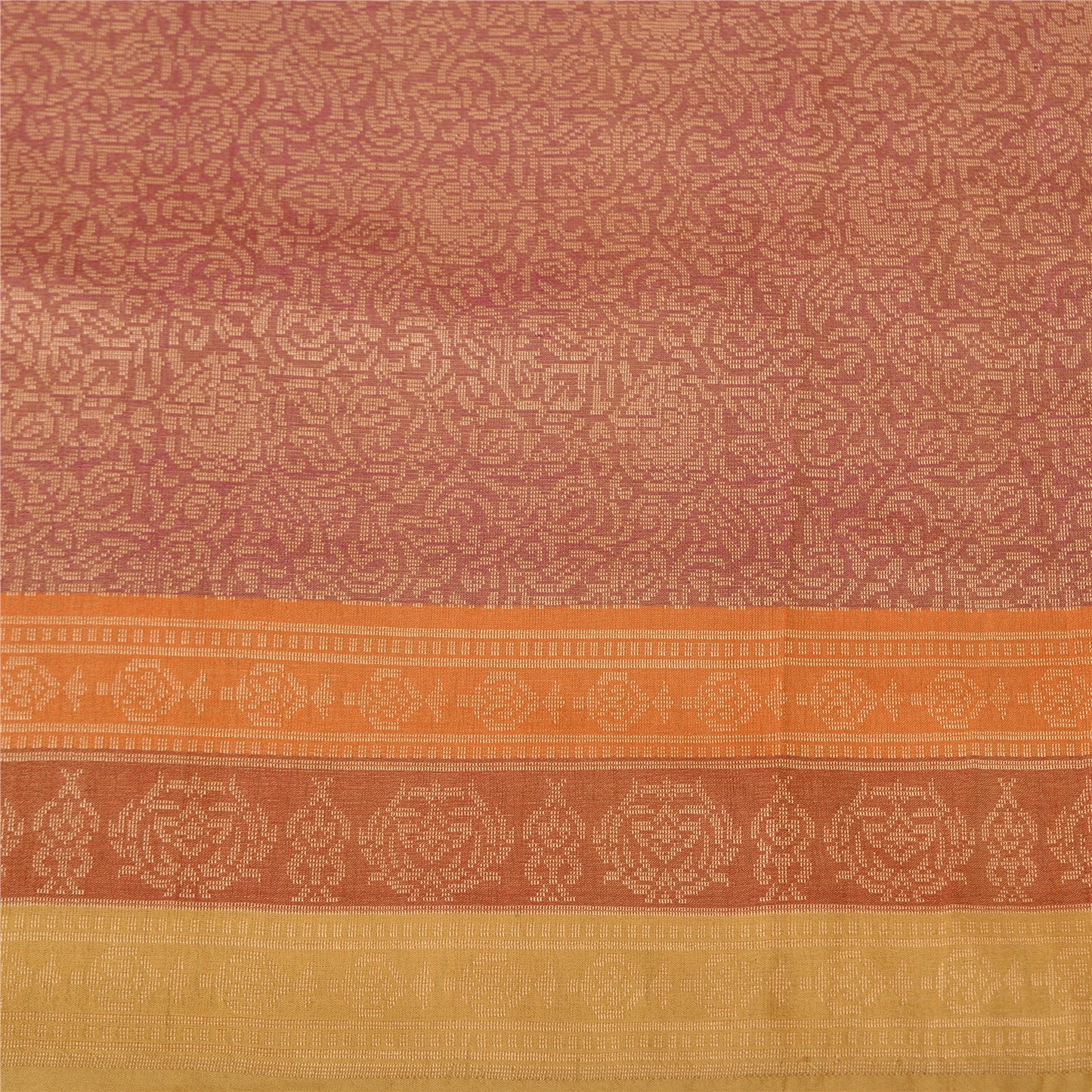 Sanskriti Vintage Purple/Cream Sarees Pure Silk Woven Premium Sari Sustainable Fabric