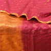 Sanskriti Vintage Peach/Pink Sarees Pure Silk Woven Zari Premium Sari Sustainable Fabric