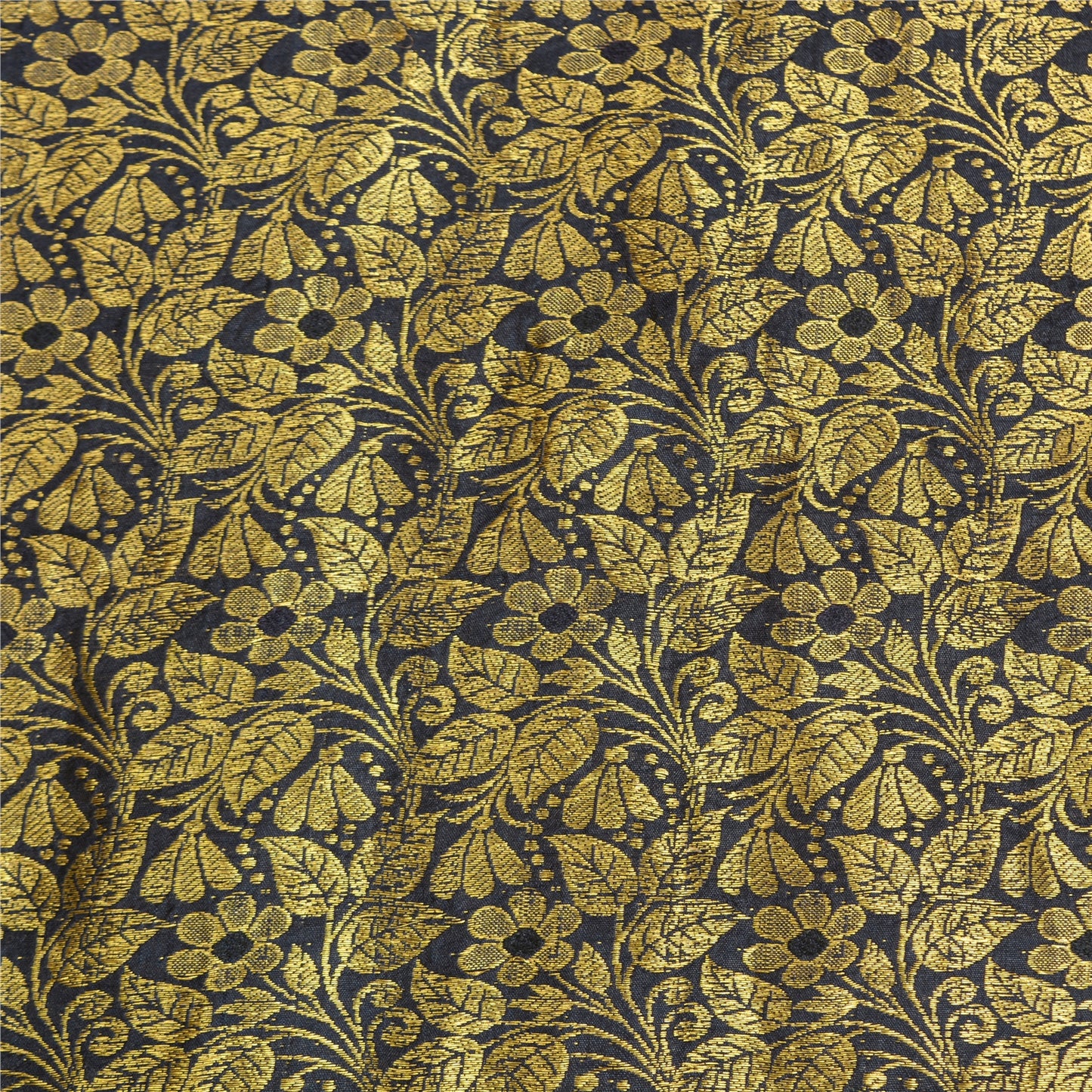 Sanskriti Vintage Blue/Brown Sarees Pure Silk Woven Brocade/Banarasi Sari Sustainable Fabric