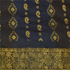 Sanskriti Vintage Blue/Brown Sarees Pure Silk Woven Brocade/Banarasi Sari Sustainable Fabric