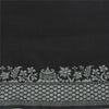 Sanskriti Vintage Black Indian Sarees Art Silk Woven Unique Sari 5 YD Sustainable Fabric