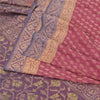 Sanskriti Vintage Pink/Lilla Sarees Pure Silke Woven Jamdani Special Sari Sustainable Stof