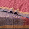Sanskriti Vintage Pink/Lilla Sarees Pure Silke Woven Jamdani Special Sari Sustainable Stof