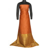 Sanskriti Vintage Orange/Golden Sarees Pure Silk Brocade/Banarasi Sari Sustainable Fabric