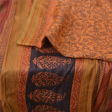 Load image into Gallery viewer, Sanskriti Vintage Saffron Sarees Pure Tussar Silk Hand-Block Print Sarees Fabric
