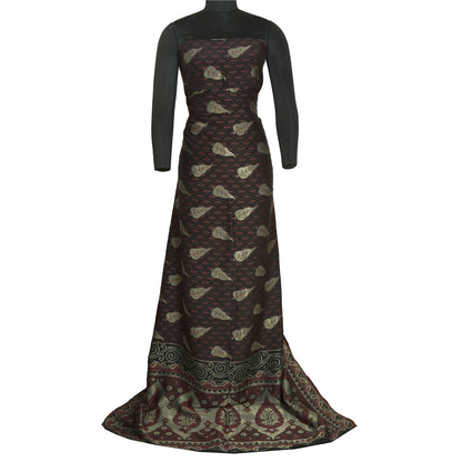 Sanskriti Vintage Black Indian Sarees 100% Pure Silk Woven Premium Sari Sustainable Fabric