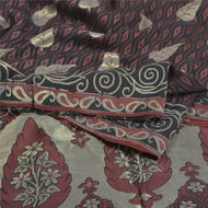 Sanskriti Vintage Black Indian Sarees 100% Pure Silk Woven Premium Sari Fabric