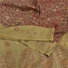 Sanskriti Vintage Dark Red/Green Sarees Pure Silk Woven Premium Sari Sustainable Fabric