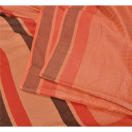 Sanskriti Vintage Peach Indian Sarees Pure Silk Woven Premium Sari 5 Yard Fabric