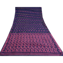 Load image into Gallery viewer, Sanskriti Vintage Blue Indian Sarees Cotton Hand- Woven Sari 5 Yard Fabric
