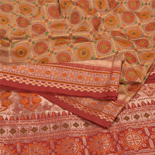 Load image into Gallery viewer, Sanskriti Vintage Dark Red/Brown Sarees Pure Silk Woven Brocade Zari Sari Fabric
