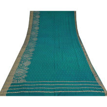 Load image into Gallery viewer, Sanskriti Vintage Teal Bollywood Sarees Pure Georgette Silk Woven Sari Fabric
