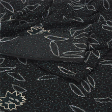 Load image into Gallery viewer, Sanskriti Vintage Black Sarees Pure Chiffon Silk Beaded Premium Sari Fabric
