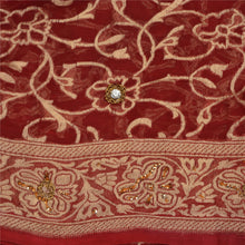 Load image into Gallery viewer, Sanskriti Vintage Red Sarees Pure Georgette Silk Pure Beaded Woven Sari Fabric
