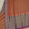 Sanskriti Vintage Peach/Purple Sarees Pure Silk Woven Premium Sari Sustainable Fabric