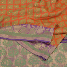 Load image into Gallery viewer, Sanskriti Vintage Peach/Purple Sarees Pure Silk Woven Premium Sari Fabric
