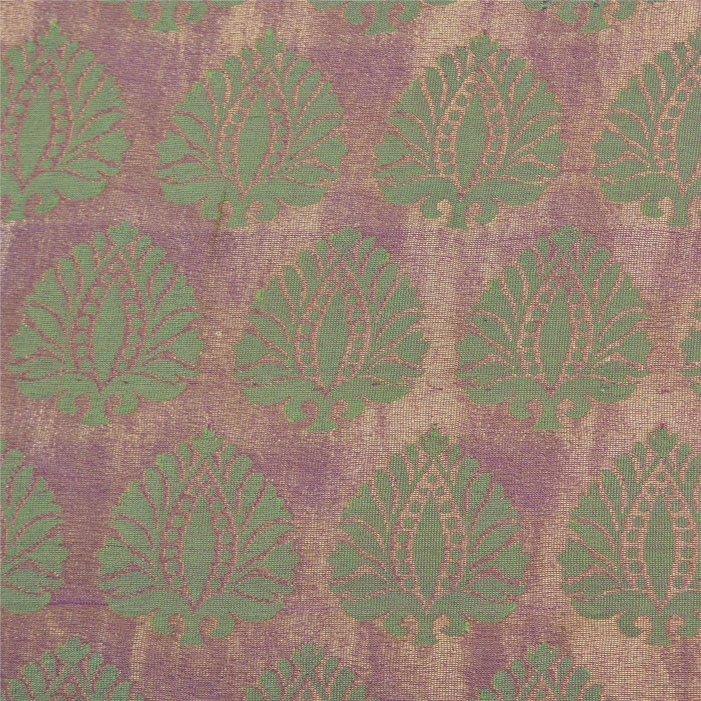 Sanskriti Vintage Peach/Purple Sarees Pure Silk Woven Premium Sari Sustainable Fabric