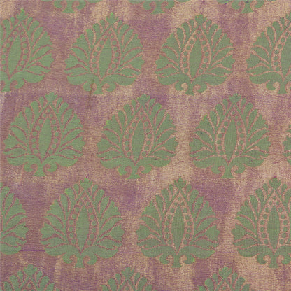 Sanskriti Vintage Peach/Purple Sarees Pure Silk Woven Premium Sari Sustainable Fabric