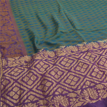 Load image into Gallery viewer, Sanskriti Vintage Purple/Blue Sarees Pure Silk Woven Premium Sari 5 Yard Fabric
